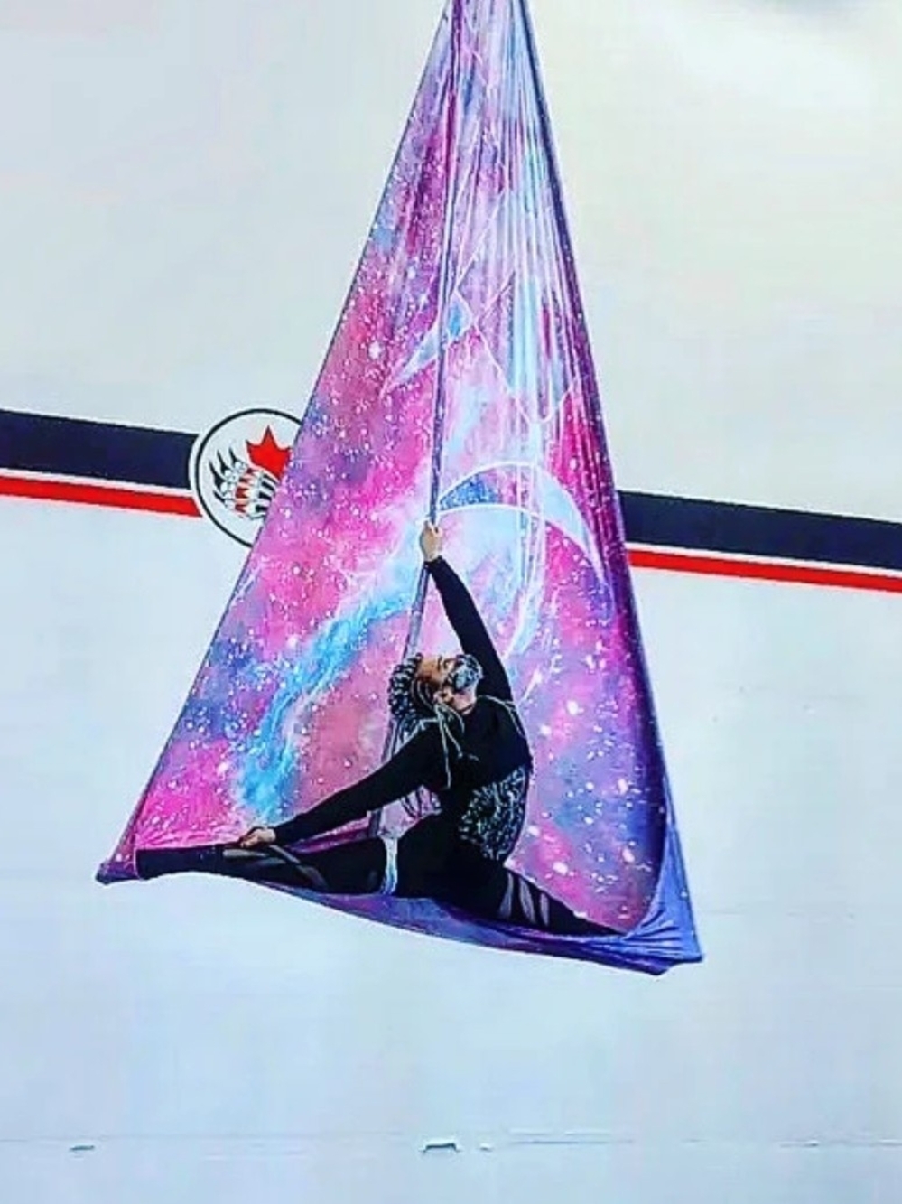 Uplift Active Galaxy Print Aerial Silks Fabric - Pink & Purple - 12 Yards